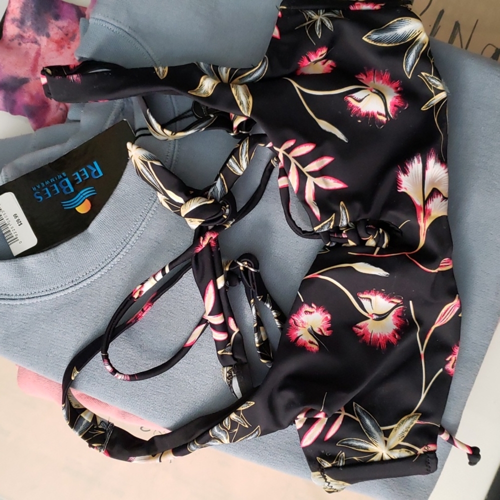 REE BEES SWIMWEAR back-tie bikini top